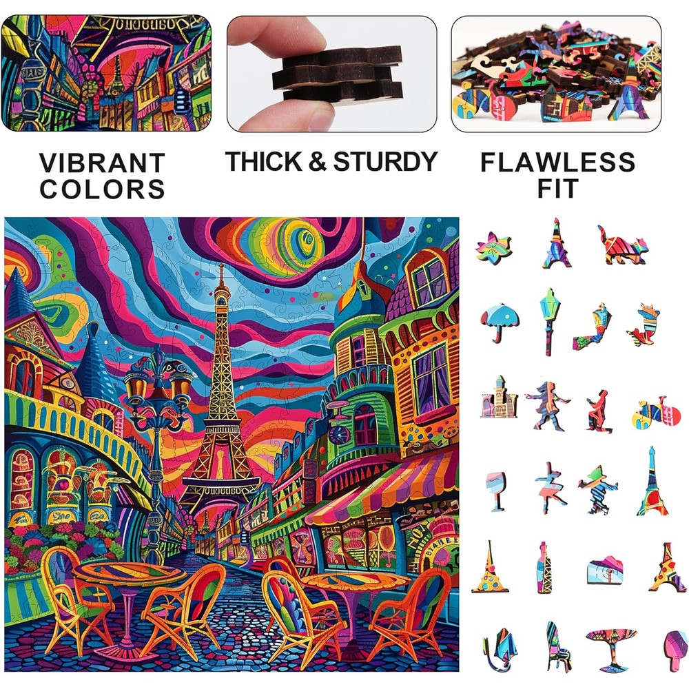 Trippy Puzzles - 300 Piece Wood Jigsawparisian Prism