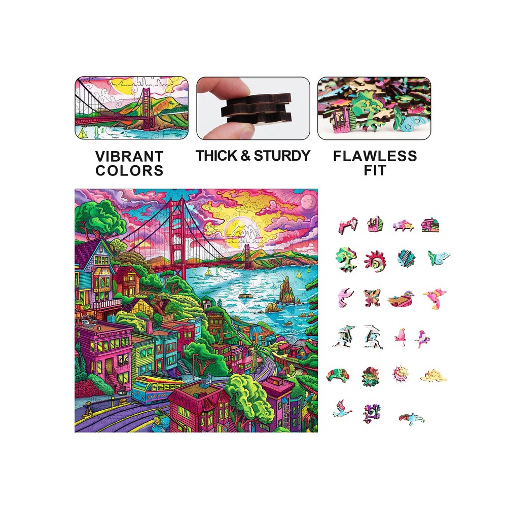 Trippy Puzzles - 300 Piece Wood Jigsaw Frisco Frenzy