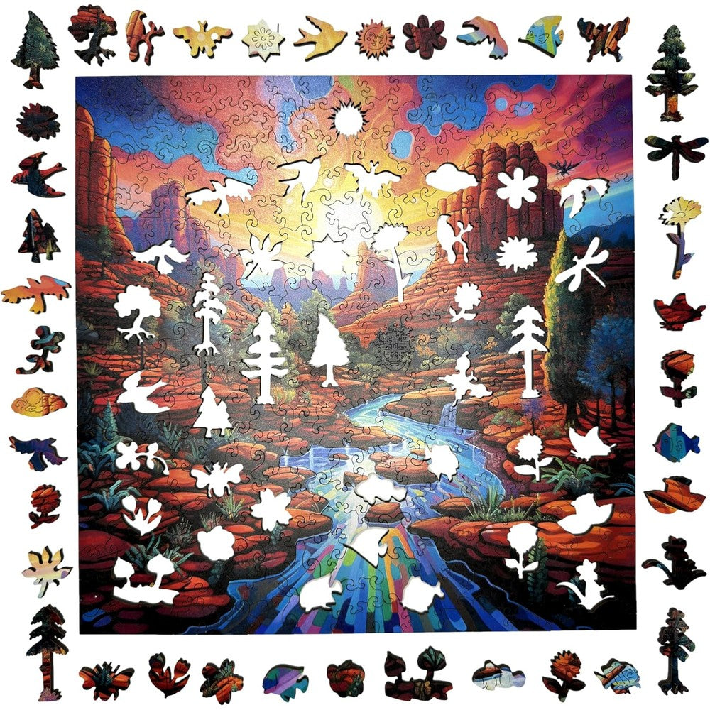 Trippy Puzzles - 300 Piece Wood Jigsaw Sedona Sunset