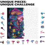Trippy Puzzles - 300 Piece Wood Jigsaw Shroomopolis