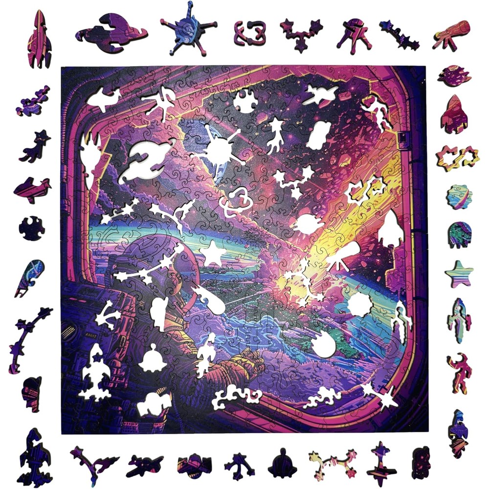 Trippy Puzzles - 300 Piece Wood Jigsaw Cosmic Collision
