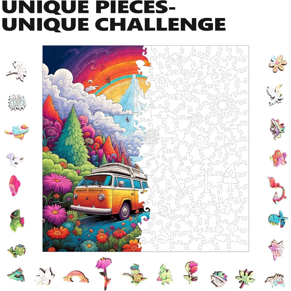 Trippy Puzzles - 300 Piece Wood Jigsaw Happy Highway