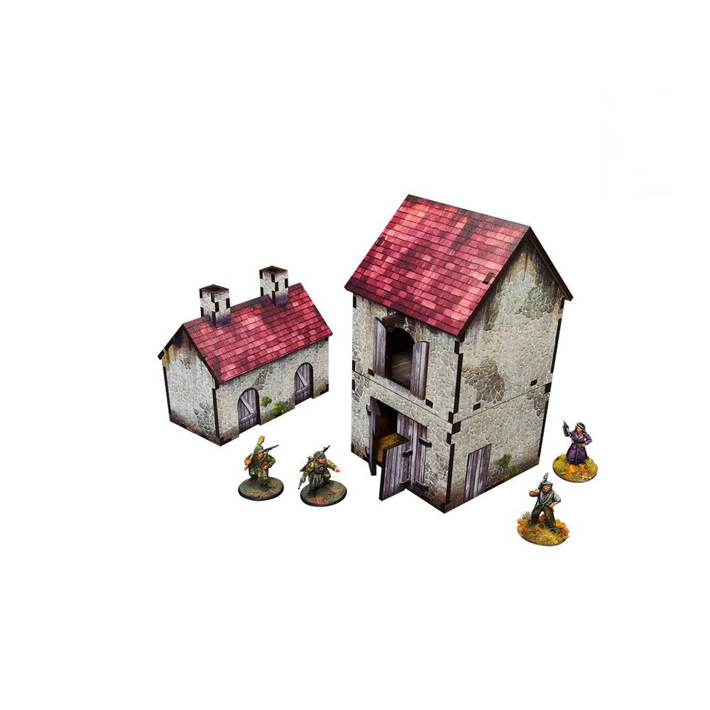 Micro Art Studio - WW2 Normandy Homestead w. Outbuildings PREPAINTED [28mm/1:56]