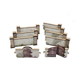 Micro Art Studio - WW2 Normandy Stone Wall w. Gate (high) PREPAINTED [28mm/1:56]