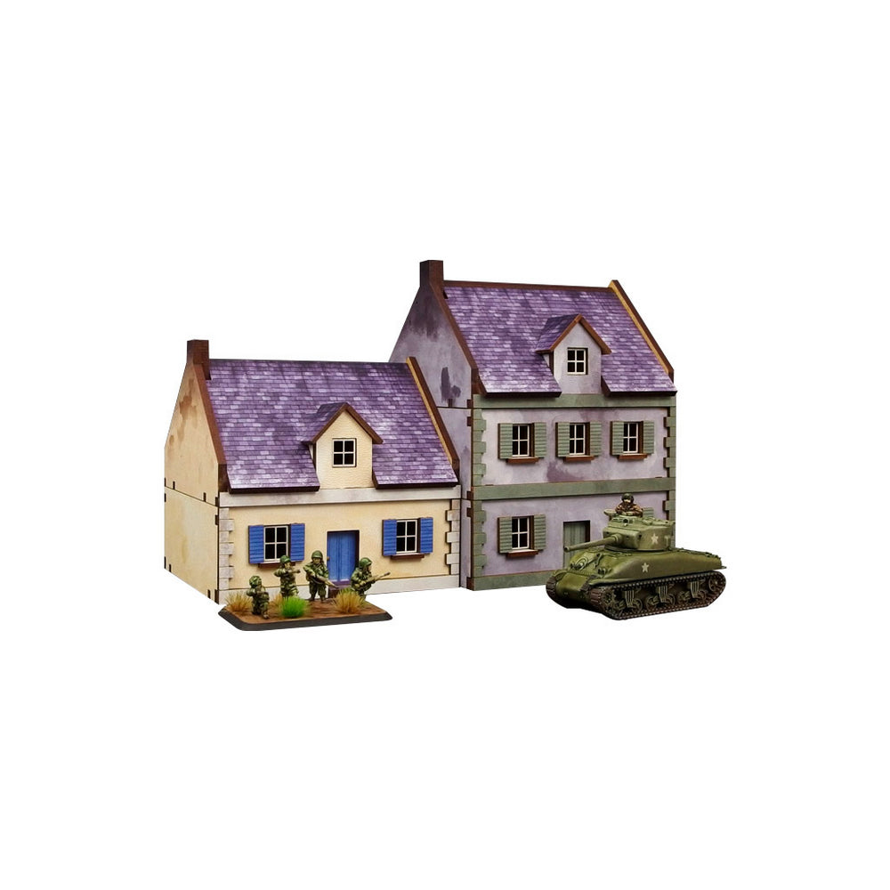 Micro Art Studio - WW2 Normandy Townhouse 3 PREPAINTED [15mm/1:100]