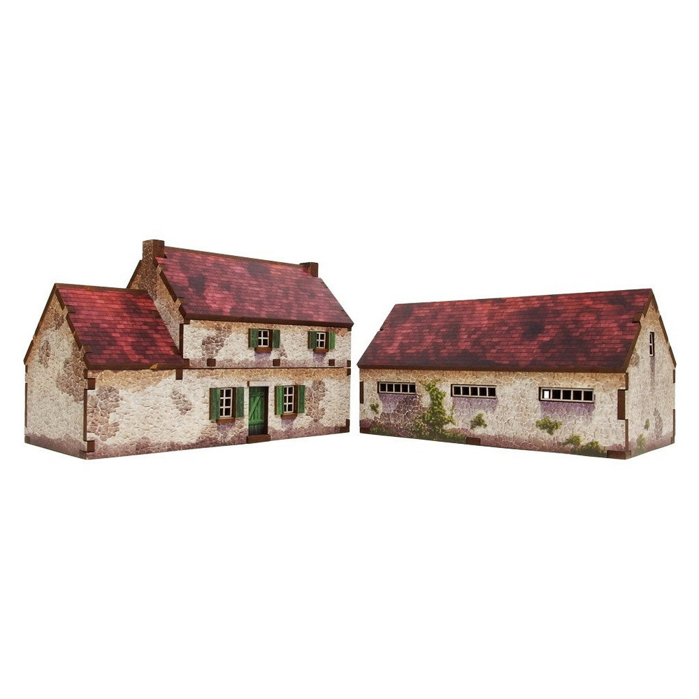 Micro Art Studio - WW2 Normandy Homestead w. Stable PREPAINTED [15mm/1:100]