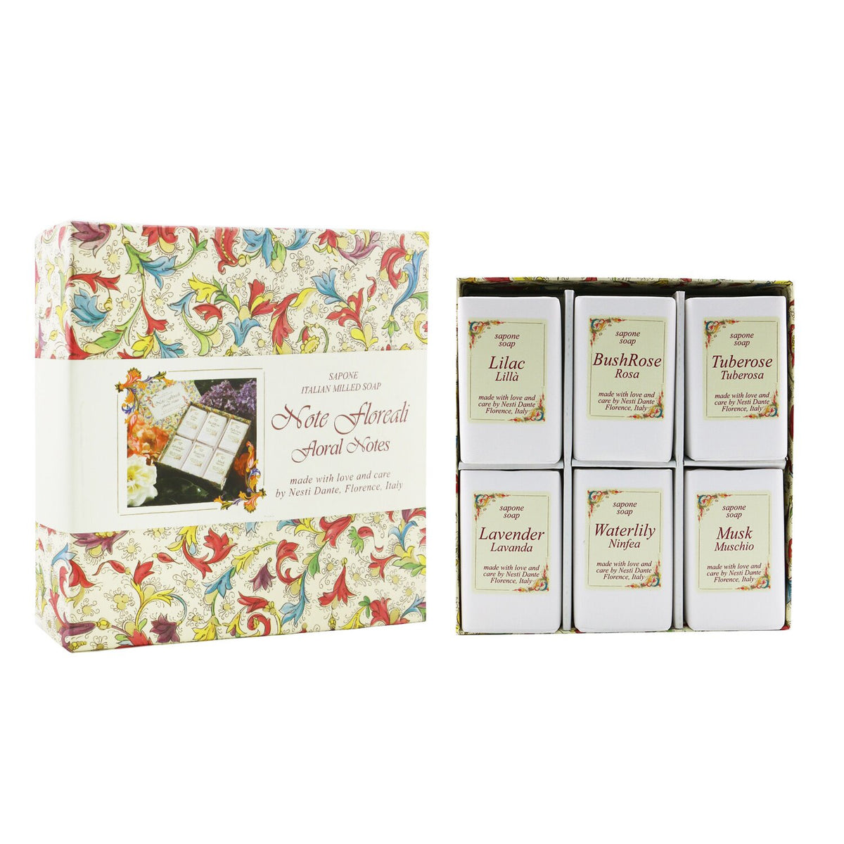 Nesti Dante - Floral Notes Soap Set: (Lilac + BushRose + Tuberose + Lavender+ Wa