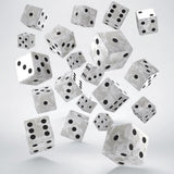 Q Workshop - Full Pack of D6s: Pearl&Black