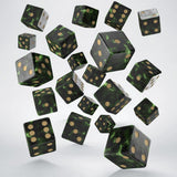 Q Workshop - Full Pack of D6s: Bottle green & Gold