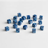 Q Workshop - Full Pack of D6s: Cobalt&White