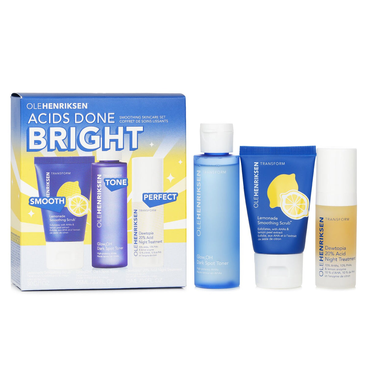 Ole Henriksen - Acids Done Bright Set: Lemonade Smoothing Scrub 30g + Glow2OH Da