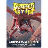 Dragon Shield: Sleeves  - Matte Dual  - Crimson & Silver
