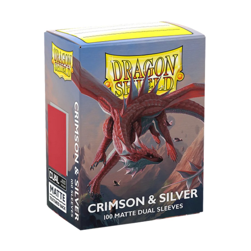 Dragon Shield: Sleeves  - Matte Dual  - Crimson & Silver