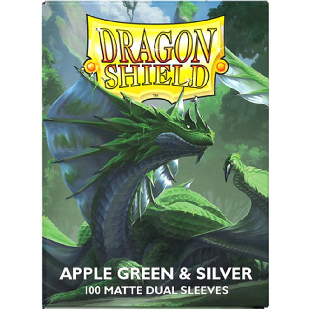 Dragon Shield: Sleeves  - Matte Dual  - Apple Green & Silver