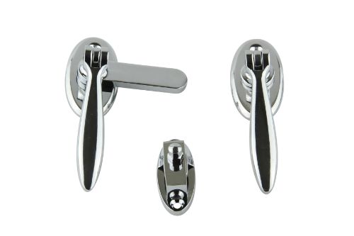 Zinc French Door Fastener - Chrome Plated