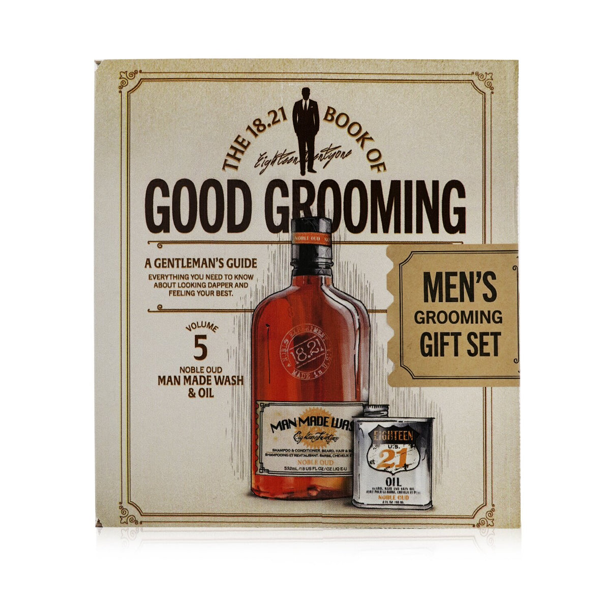 18.21 Man Made - Book of Good Grooming Gift Set Volume 5: Noble Oud (Wash 532ml