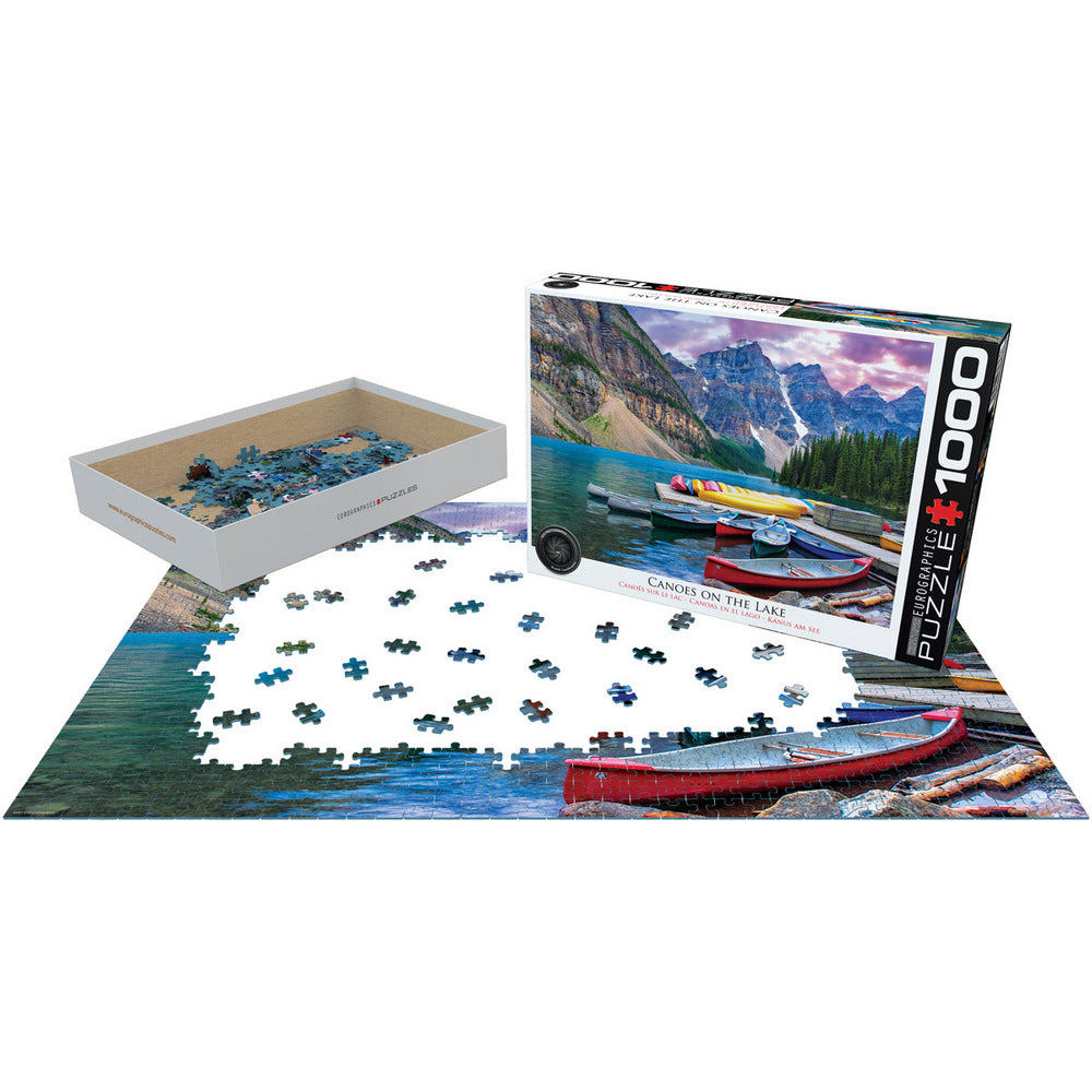 Eurographics - Lake Louise Canoes On The Lake - Jigsaw Puzzle