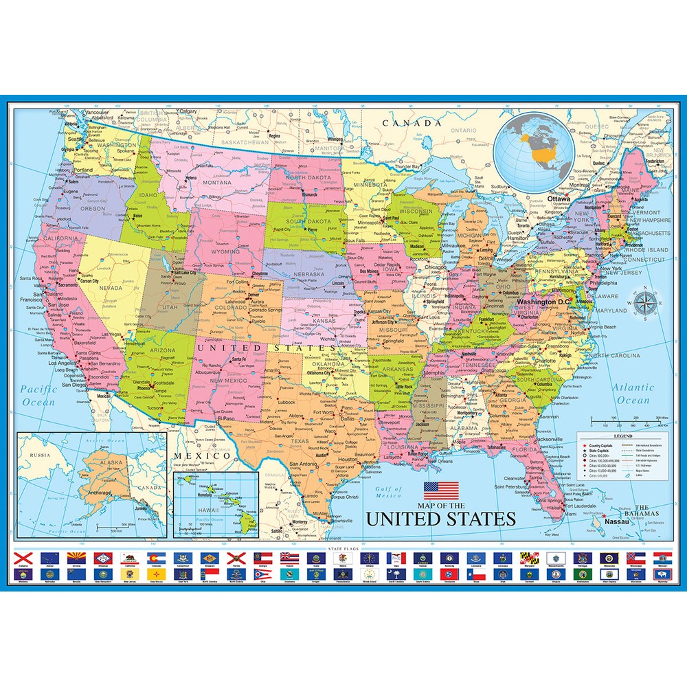 Eurographics - Map Of The Usa 1000 Piece - Jigsaw Puzzle