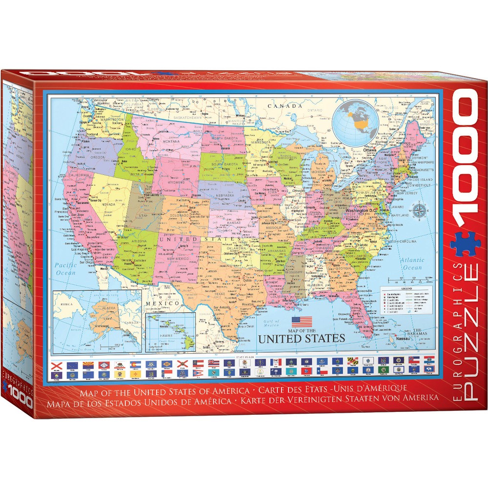 Eurographics - Map Of The Usa 1000 Piece - Jigsaw Puzzle