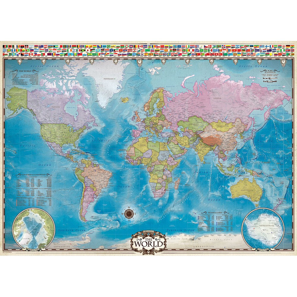 Puzzle - Eurographics - Map Of The World W/Flags 1000P