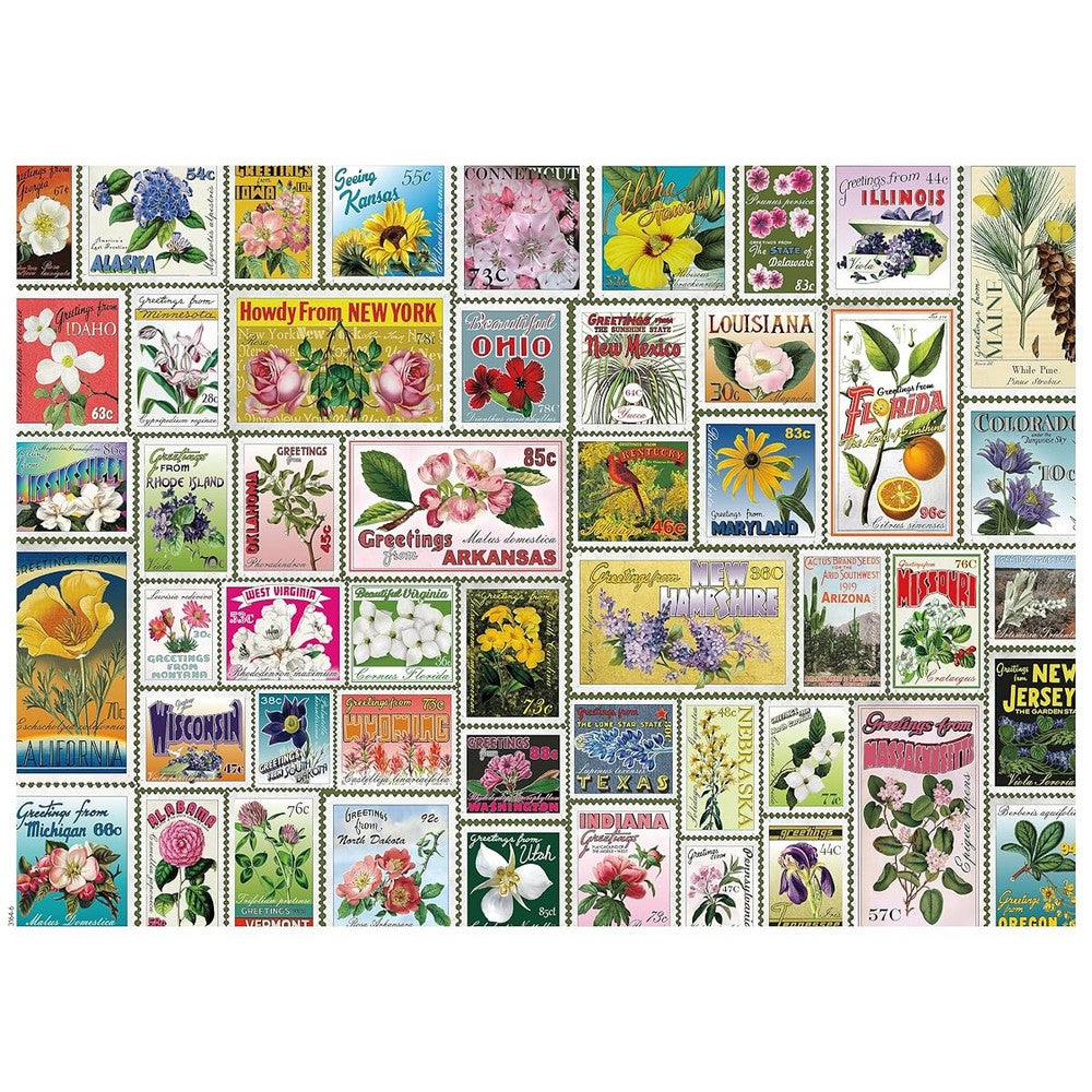 Puzzle - Ceaco - Stamps Flower Stamps 1000Pc
