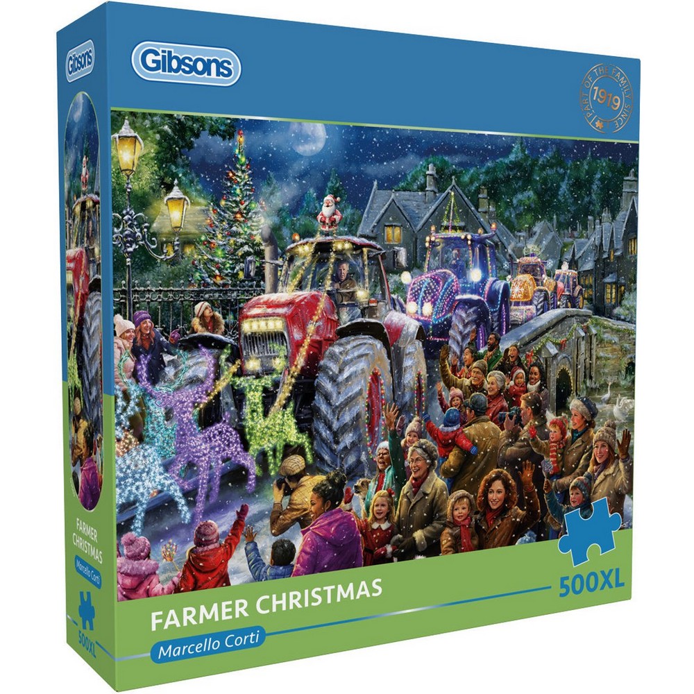 Gibsons - Farmer Christmas 500 Piece XL Size Pieces - Jigsaw Puzzle