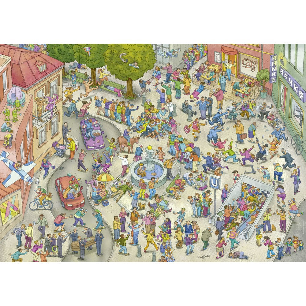 Puzzle - Heye - Triangular Box - Mitgutsch; Mobile Zombies 1000