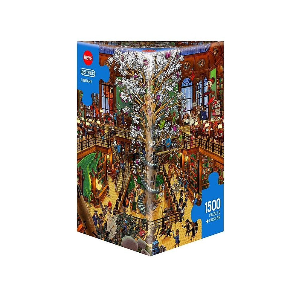 Heye - Triangular Box - Oesterle; Library 1500 Piece - Jigsaw Puzzle
