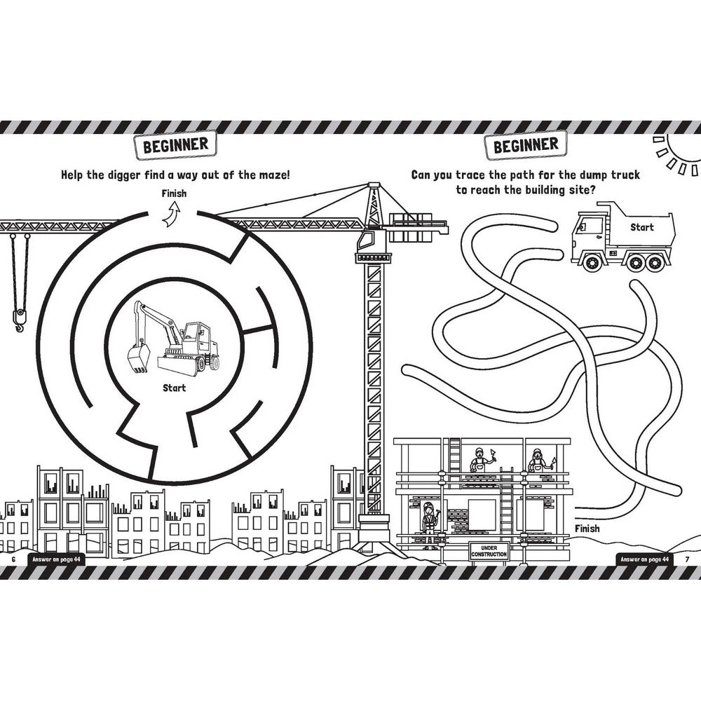 Trucks Diggers Colouring/Maze