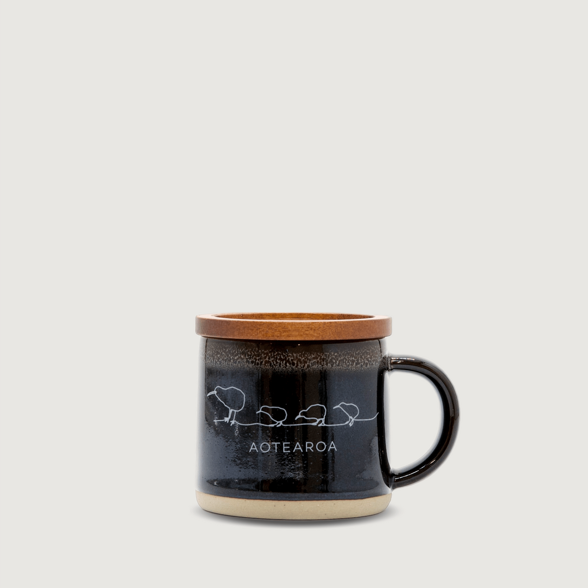 Moana Road - Kiwi Ceramic Espresso Mug - Black - 2 units