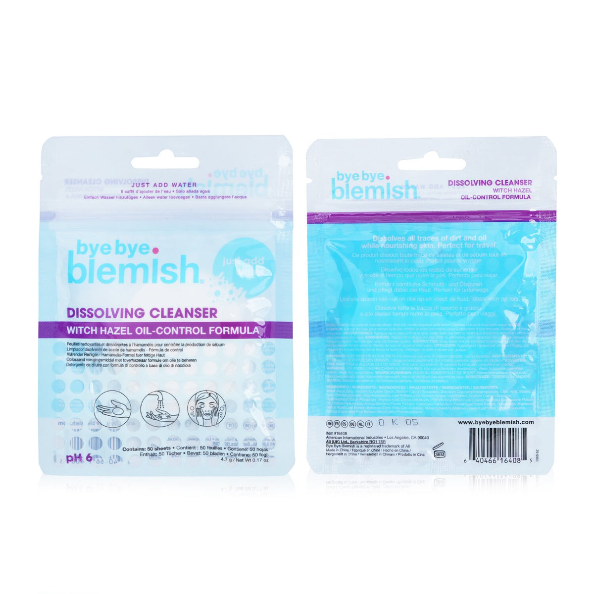 Bye Bye Blemish - Dissolving Cleanser  - 50sheets