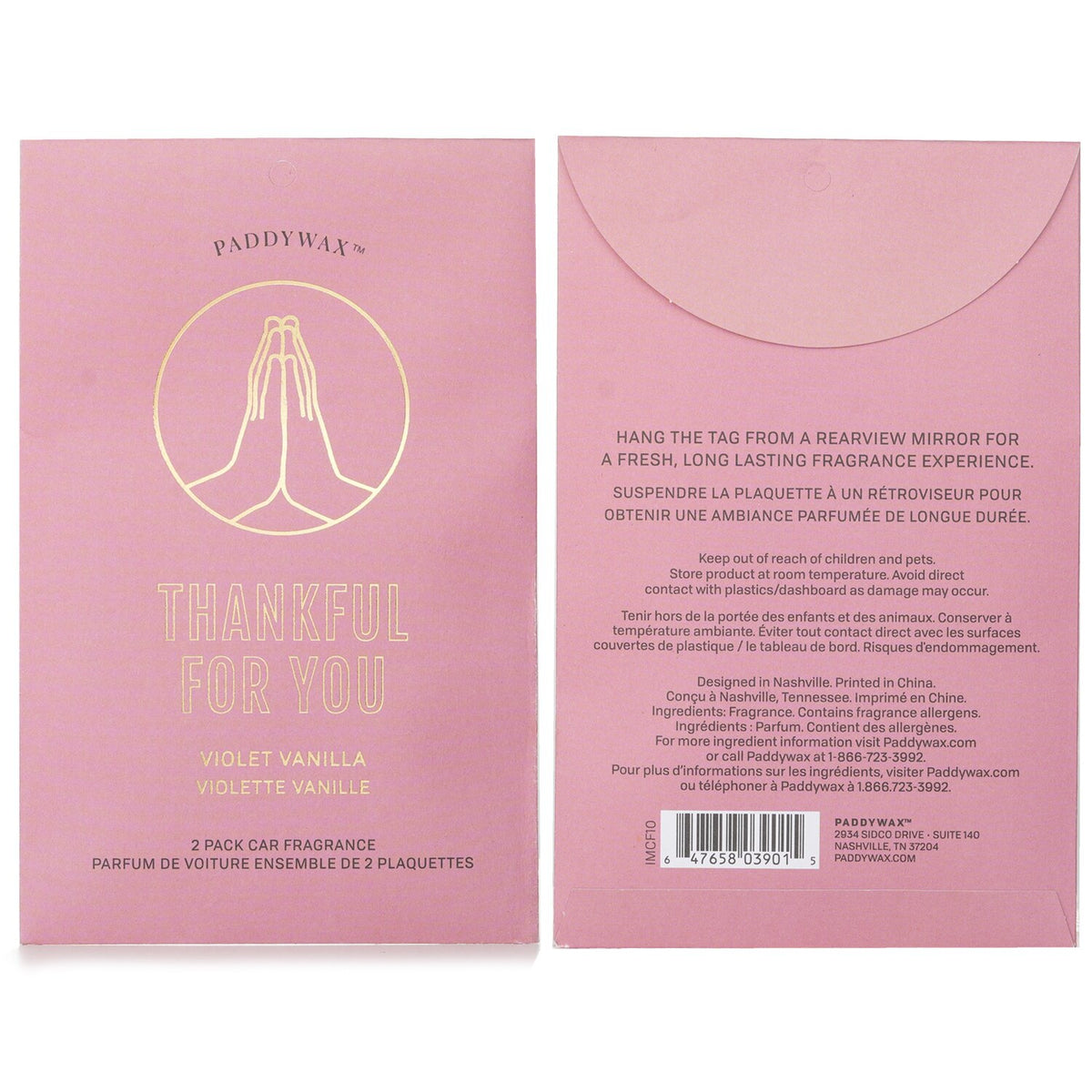 Paddywax - Impressions Car Fragrance - Thankful For You  - 2packs