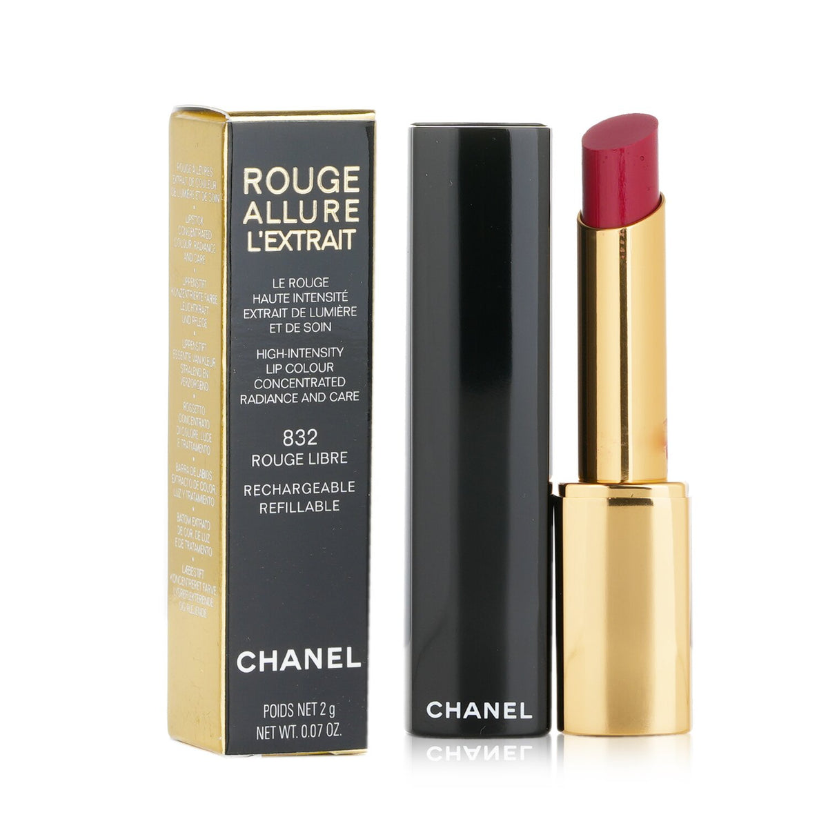 Chanel - Rouge Allure Lďż˝extrait Lipstick - # 832 Rouge Libre  - 2g/0.07oz