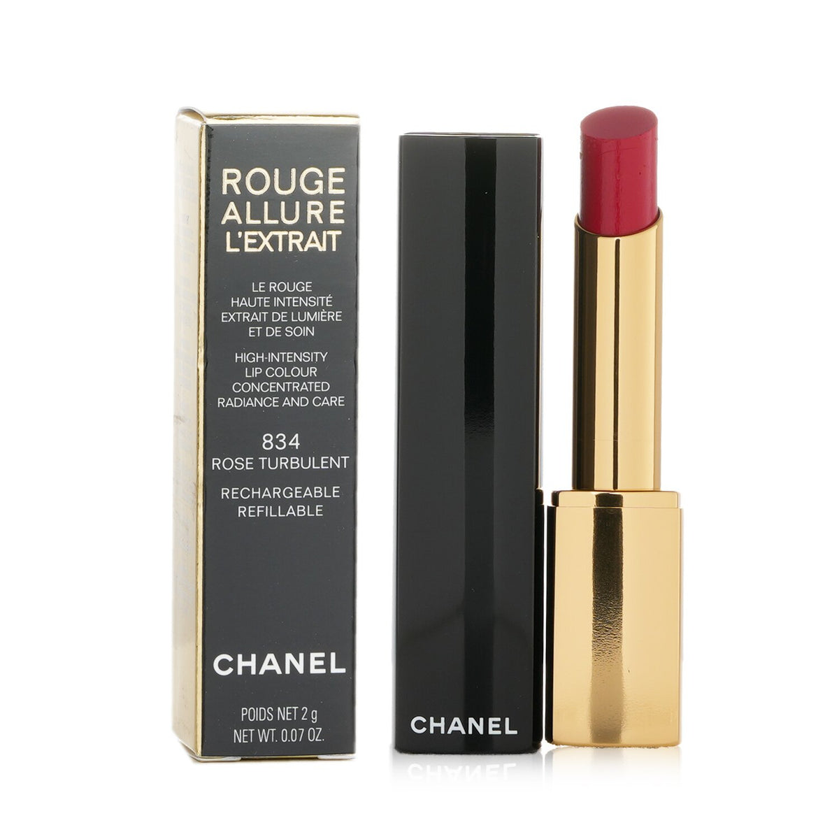 Chanel - Rouge Allure Lďż˝extrait Lipstick - # 834 Rose Turbulent  - 2g/0.07oz