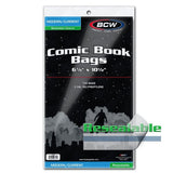 BCW - Comic Bags - Resealable Current/Modern Bags - 6 7/8 X 10 1/2 - Game
