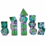 Sirius Dice - D&D Adventure Dice - Warlock - Purple. Green - Gaming Accessory