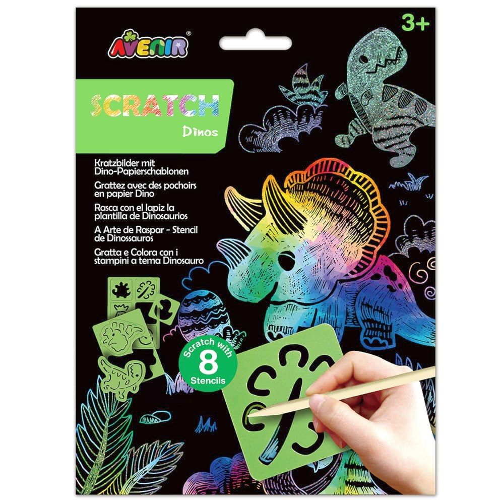 Scratch Dinos W/ Stencil Avenir