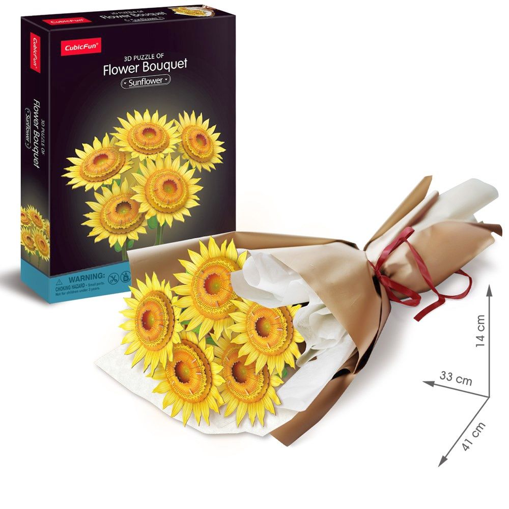 Flower Bouquet Sunflower 3D Puzzle CubicFun 33866