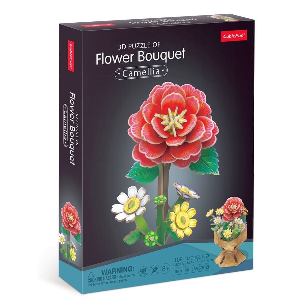 Flower Bouquet Camellia 3D Puzzle CubicFun