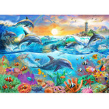Puzzle - Holdson - Harmony - 500XLpc Puzzle - Dolphins Tropical Wave
