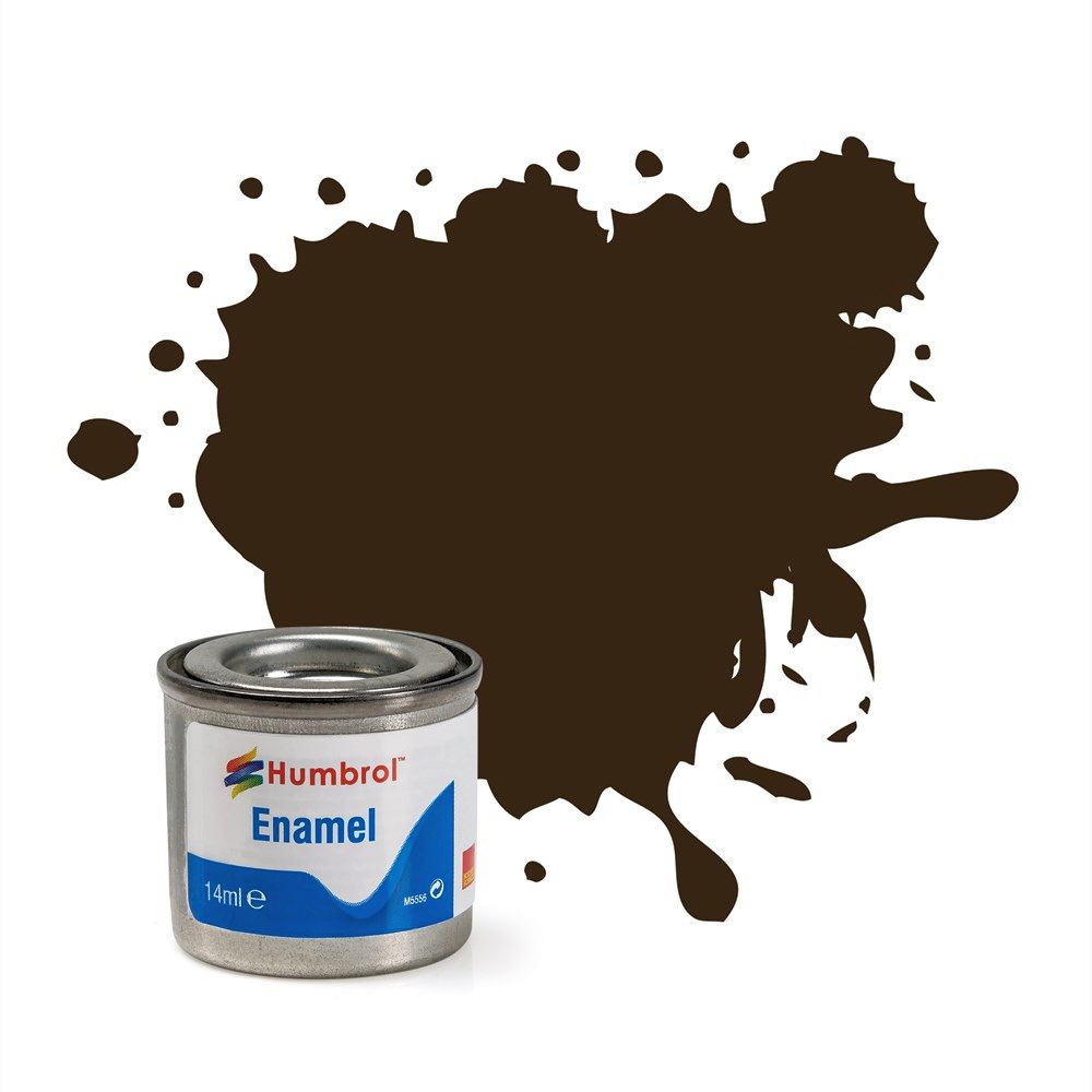 Humbrol - 14ml Enamel Tinlet Service Brown Gloss - Model Paint
