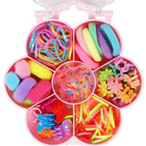 Pink Poppy Flower Rainbow Hair Accessory Set