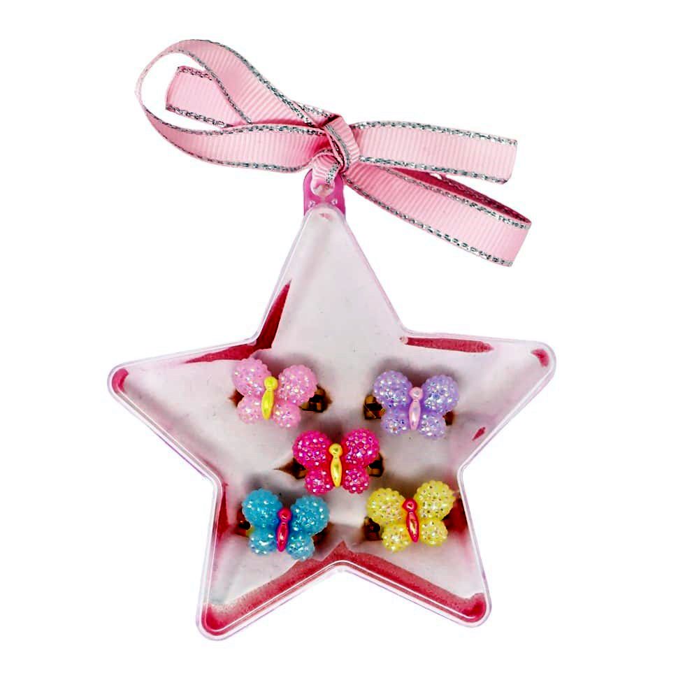Pink Poppy Sparkle Butterfly Rings - Toy Vehicle