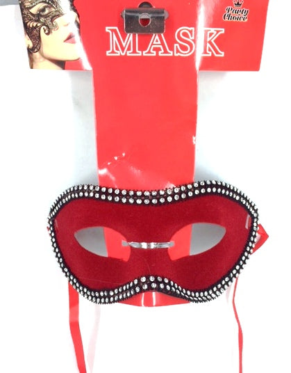 Masquerade Mask - Fox Eyes with Diamantes - Red