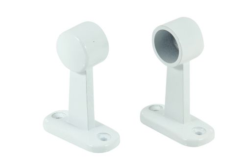 End Bracket 20mm (Pair) - White Powder Coated