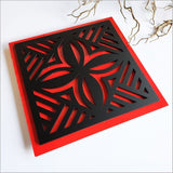 2 Tone Square Tapa 1 Black Acrylic + Red ACM Art Squares