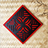 2 Tone Square Tapa 1 Black Acrylic + Red ACM Art Squares