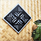 2 Tone Square Tapa 1 Black Acrylic +White ACM Art Squares