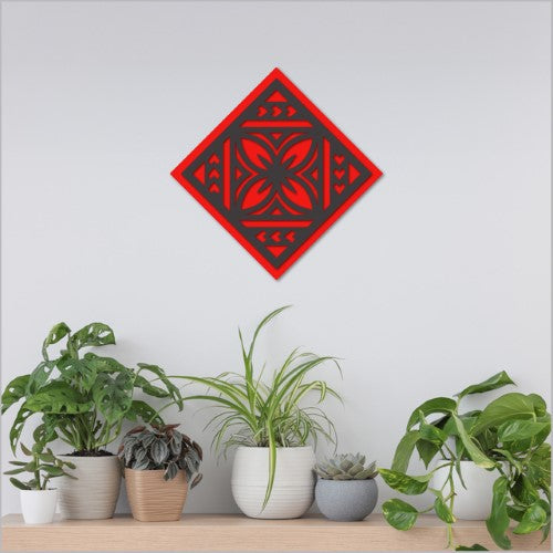 2 Tone Square Tapa 2 Black Acrylic + Red ACM Art Squares