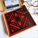 2 Tone Square Tapa 2 Black Acrylic + Red ACM Art Squares